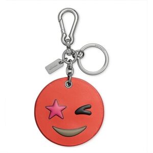 Coach Leather Winky Emoji Bag Charm Keychain F65831